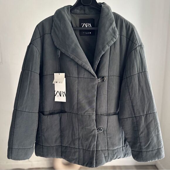 ZARA DOUBLE BREASTED QUILTED BOHO JACKET ZW COLLECTION - Picture 1 of 12